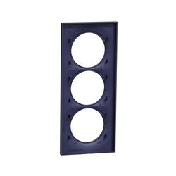 Plaque de finition Odace Styl S550716 Bleu cobalt 3 postes verticaux