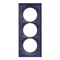 Plaque de finition Odace Styl S550716 Bleu cobalt 3 postes verticaux