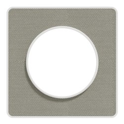 Plaque de finition Odace Touch S520802KG Kvadrat en tissus Perle et liseré blanc 1 poste