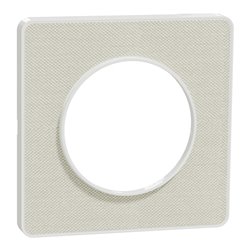 Plaque de finition Odace Touch S520802KW Kvadrat en tissus Craie et liseré blanc 1 poste