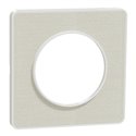 Plaque de finition Odace Touch S520802KW Kvadrat en tissus Craie et liseré blanc 1 poste
