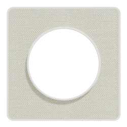 Plaque de finition Odace Touch S520802KW Kvadrat en tissus Craie et liseré blanc 1 poste