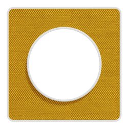 Plaque de finition Odace Touch S520802KY Kvadrat en tissus Ocre et liseré blanc 1 poste