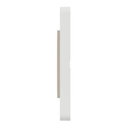 Plaque de finition Odace Touch S520802KY Kvadrat en tissus Ocre et liseré blanc 1 poste