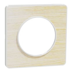 Plaque de finition Odace Touch S520802M Blanc et bois nordique 1 poste