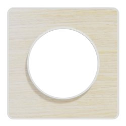Plaque de finition Odace Touch S520802M Blanc et bois nordique 1 poste
