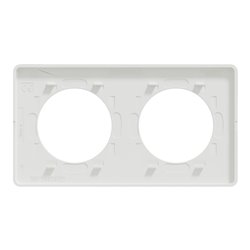 Plaque de finition Odace Touch S520804KG Kvadrat en tissus Perle et liseré blanc 2 postes