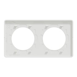 Plaque de finition Odace Touch S520804KW Kvadrat en tissus Craie et liseré blanc 2 postes