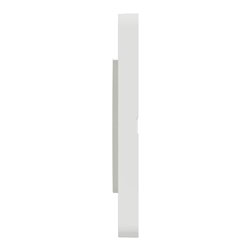 Plaque de finition Odace Touch S520804KW Kvadrat en tissus Craie et liseré blanc 2 postes