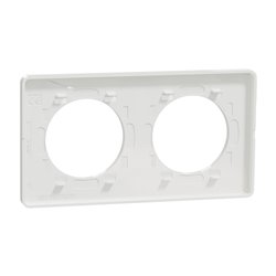 Plaque de finition Odace Touch S520804KW Kvadrat en tissus Craie et liseré blanc 2 postes
