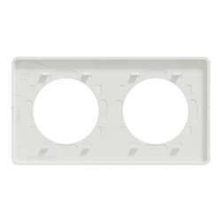 Plaque de finition Odace Touch S520804KY Kvadrat en tissus Ocre et liseré blanc 2 postes