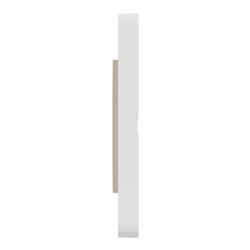 Plaque de finition Odace Touch S520804KY Kvadrat en tissus Ocre et liseré blanc 2 postes