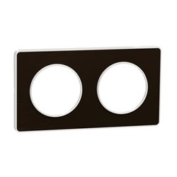Plaque de finition Odace Touch S520804L Bronze brossé et blanc 2 postes