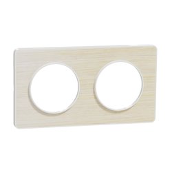 Plaque de finition Odace Touch S520804M Blanc et bois nordique 2 postes