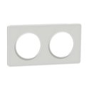 Plaque de finition Odace Touch S520804R Blanc et translucide blanc 2 postes