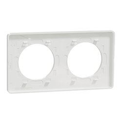 Plaque de finition Odace Touch S520804R Blanc et translucide blanc 2 postes