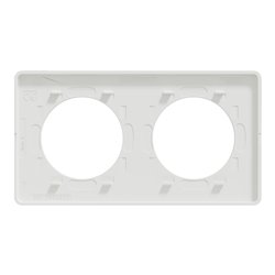 Plaque de finition Odace Touch S520804R Blanc et translucide blanc 2 postes