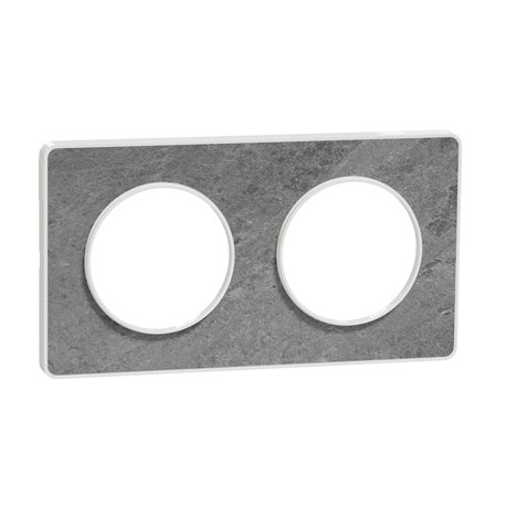 Plaque de finition Odace Touch S520804U Blanc et pierre galet 2 postes Plaque de finition Odace Touch S520804U Blanc et pierre galet 2 postes