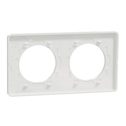 Plaque de finition Odace Touch S520804U Blanc et pierre galet 2 postes