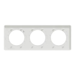 Plaque de finition Odace Touch S520806J Aluminium brossé et blanc 3 postes