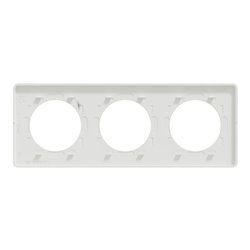 Plaque de finition Odace Touch S520806KG Kvadrat en tissus Perle et liseré blanc 3 postes