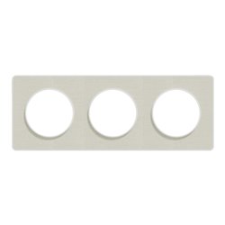 Plaque de finition Odace Touch S520806KW Kvadrat en tissus Craie et liseré blanc 3 postes