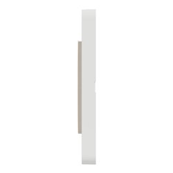 Plaque de finition Odace Touch S520806KY Kvadrat en tissus Ocre et liseré blanc 3 postes