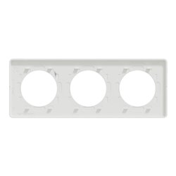 Plaque de finition Odace Touch S520806KY Kvadrat en tissus Ocre et liseré blanc 3 postes