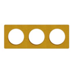 Plaque de finition Odace Touch S520806KY Kvadrat en tissus Ocre et liseré blanc 3 postes