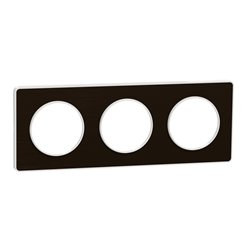 Plaque de finition Odace Touch S520806L Bronze brossé et blanc 3 postes