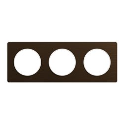 Plaque de finition Odace Touch S520806L Bronze brossé et blanc 3 postes