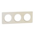 Plaque de finition Odace Touch S520806M Blanc et bois nordique 3 postes
