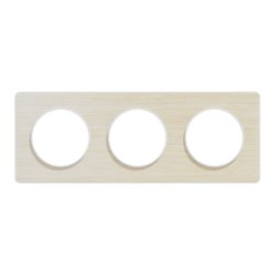 Plaque de finition Odace Touch S520806M Blanc et bois nordique 3 postes