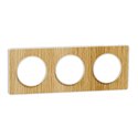 Plaque de finition Odace Touch S520806N Blanc et bois naturel 3 postes