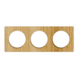 Plaque de finition Odace Touch S520806N Blanc et bois naturel 3 postes