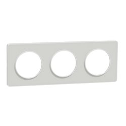 Plaque de finition Odace Touch S520806R Blanc et translucide blanc 3 postes
