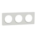 Plaque de finition Odace Touch S520806R Blanc et translucide blanc 3 postes