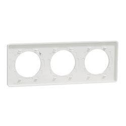 Plaque de finition Odace Touch S520806R Blanc et translucide blanc 3 postes