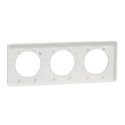 Plaque de finition Odace Touch S520806R Blanc et translucide blanc 3 postes
