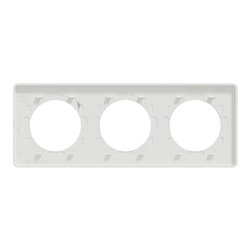 Plaque de finition Odace Touch S520806R Blanc et translucide blanc 3 postes
