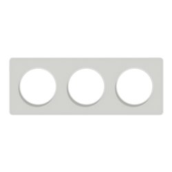 Plaque de finition Odace Touch S520806R Blanc et translucide blanc 3 postes