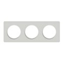 Plaque de finition Odace Touch S520806R Blanc et translucide blanc 3 postes