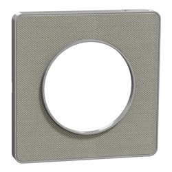 Plaque de finition Odace Touch S530802KG Kvadrat en tissus Perle liseré aluminium 1 poste