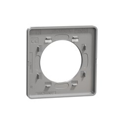Plaque de finition Odace Touch S530802KG Kvadrat en tissus Perle liseré aluminium 1 poste