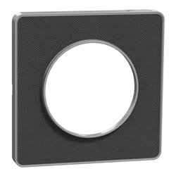 Plaque de finition Odace Touch S530802KB Kvadrat en tissus Ombre liseré aluminium 1 poste