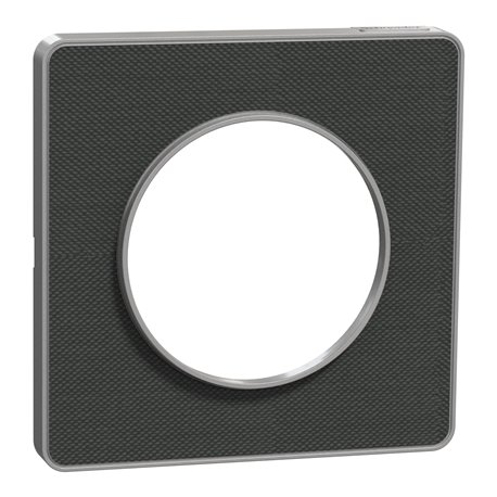 Plaque de finition Odace Touch S530802KB Kvadrat en tissus Ombre liseré aluminium 1 poste Plaque de finition Odace Touch S530802KB Kvadrat en tissus Ombre liseré aluminium 1 poste