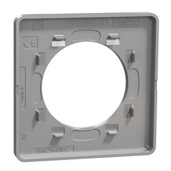 Plaque de finition Odace Touch S530802KB Kvadrat en tissus Ombre liseré aluminium 1 poste