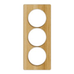 Plaque de finition Odace Touch S520816N Blanc et bois naturel 3 postes verticaux