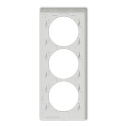 Plaque de finition Odace Touch S520816N Blanc et bois naturel 3 postes verticaux