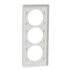 Plaque de finition Odace Touch S520816M Blanc et bois nordique 3 postes verticaux